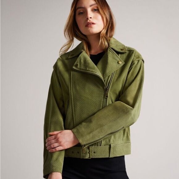 Ted Baker
Louiey Perforated Suede Biker Jacket NWT - Picture 8 of 9